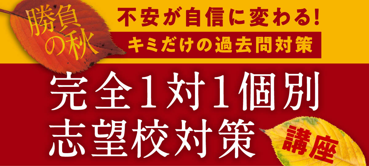 完全1対１個別指導志望校対策講座