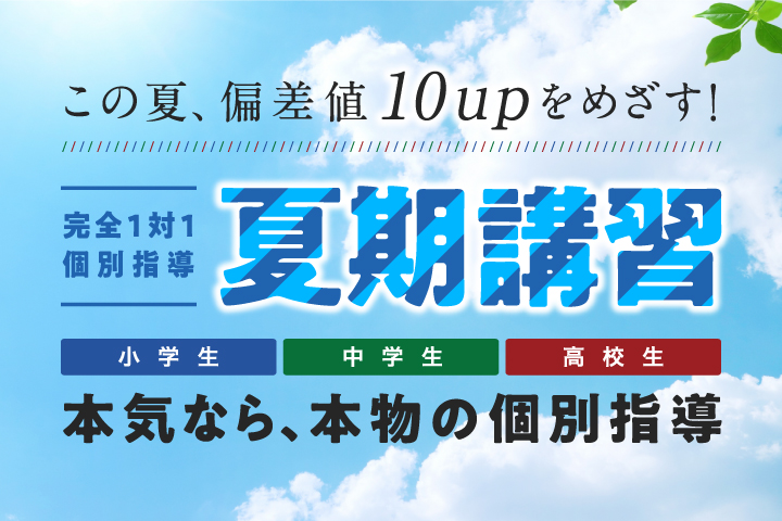 個別指導の夏期講習 中学受験 高校受験 大学受験 個別指導塾 学習塾 進学塾ならtomas