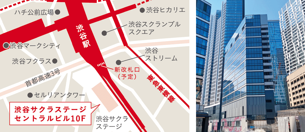 渋谷校の地図・外観