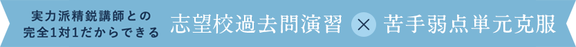 実力派精鋭講師との完全1対1