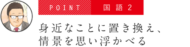 POINT 国語2 身近なことに置き換え、情景を思い浮かべる